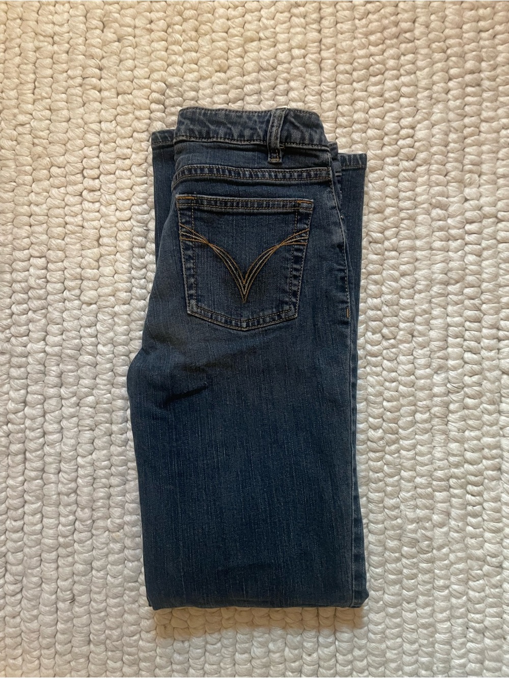 Petite Sophisticate Boot-Cut Jeans in Dark Blue